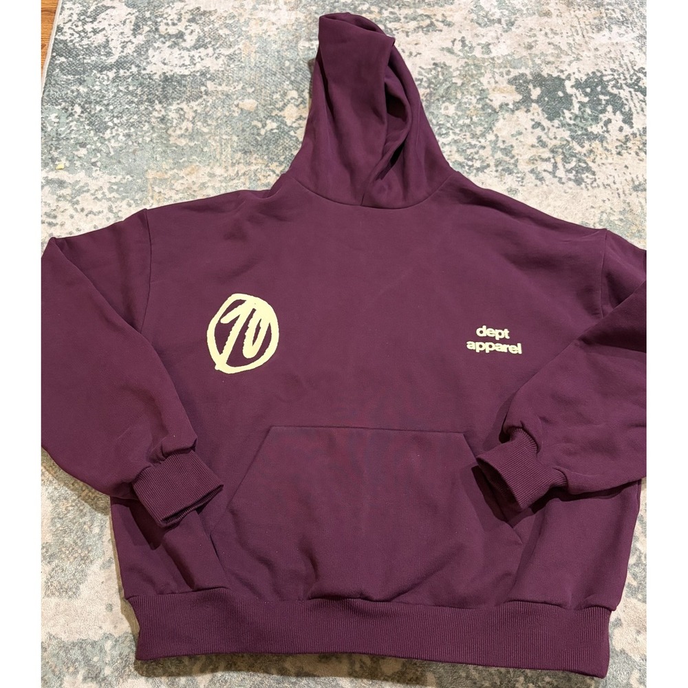 DEPT Apparel Heavyweight Hoodie Burgundy Red Size Small Amsterdam Graphic DS